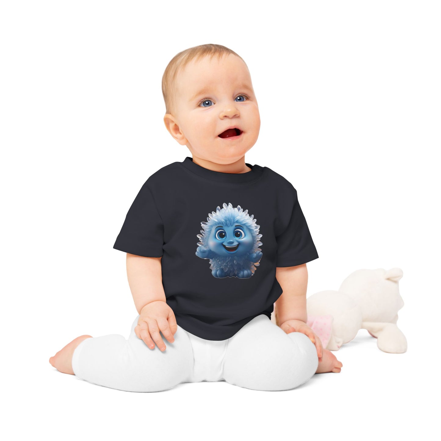 Adorable Blue Character Baby T-Shirt - Cute & Comfy Wear for Little Ones