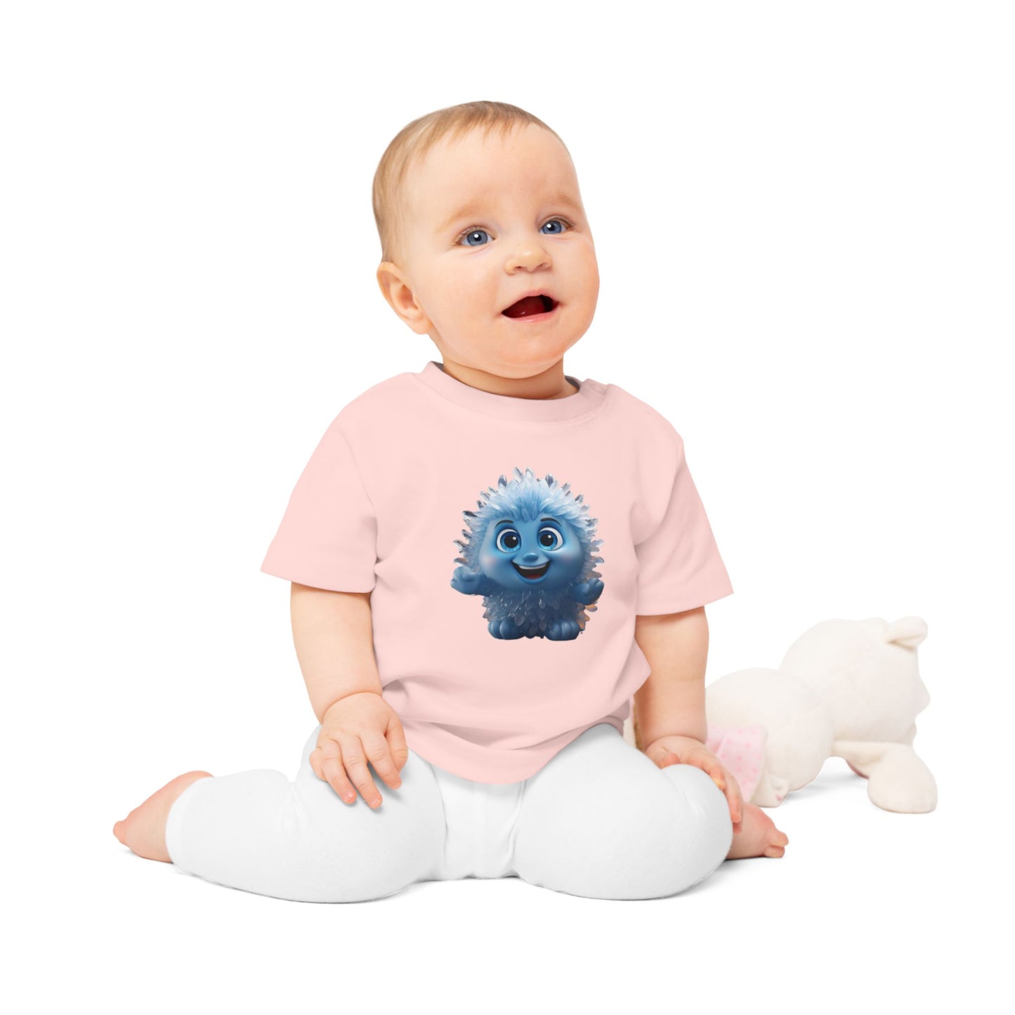 Adorable Blue Character Baby T-Shirt - Cute & Comfy Wear for Little Ones