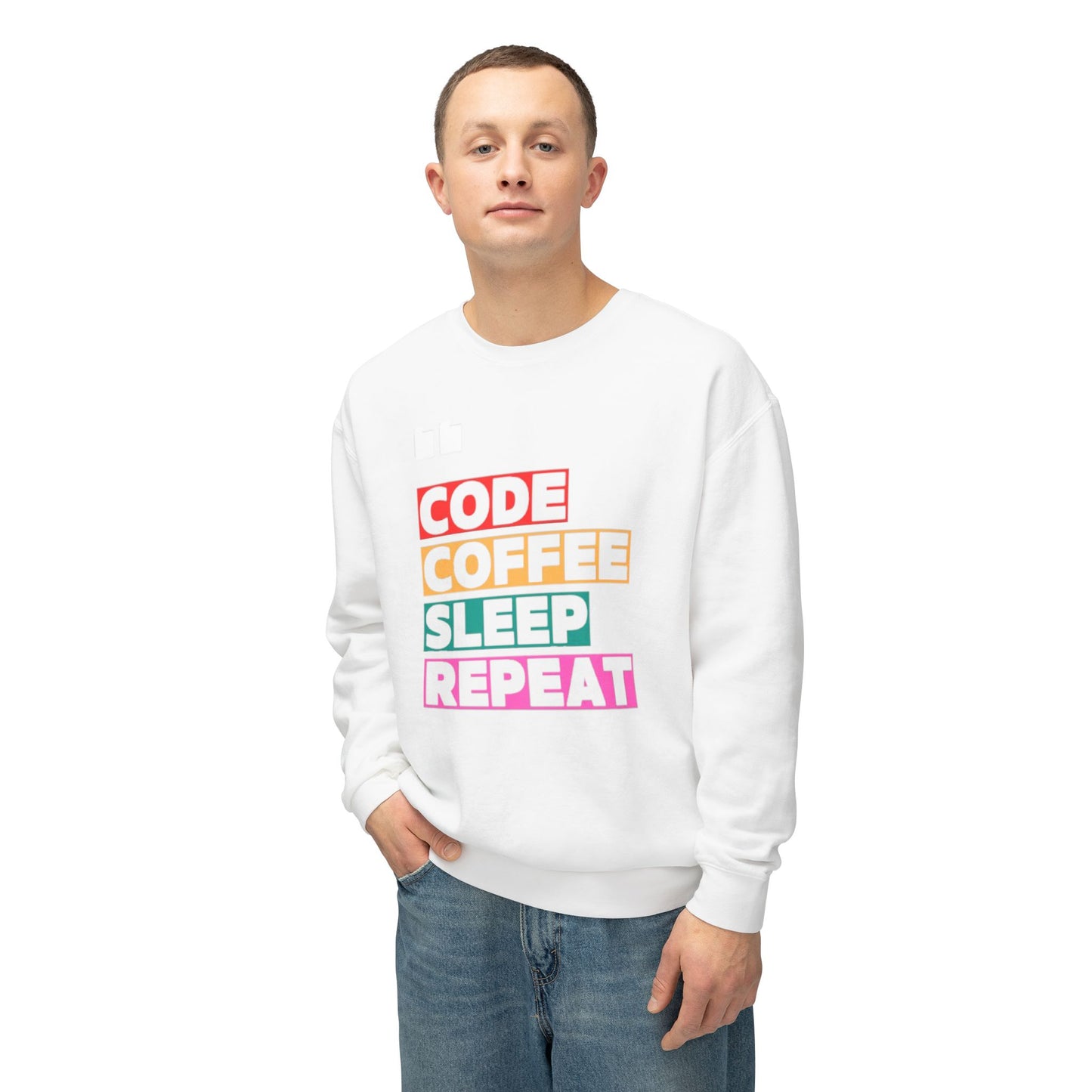 Code Coffee Sleep Repeat Sweatshirt - Lightweight Crewneck for Programmers