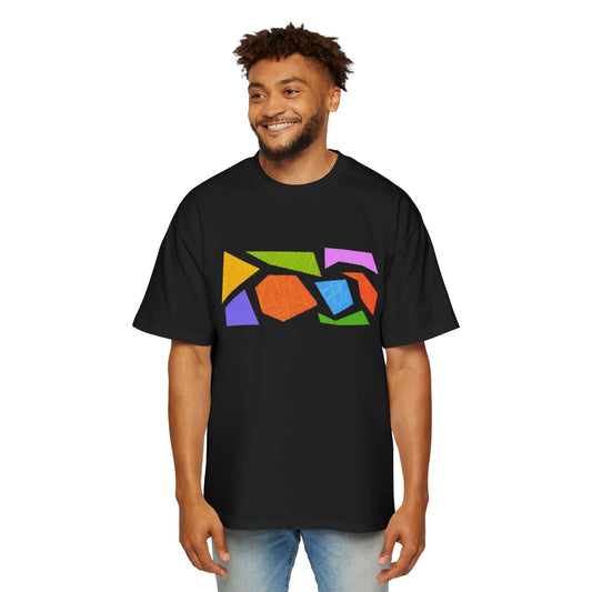 Colorful Abstract Oversized Tee for Men - Modern Art Style