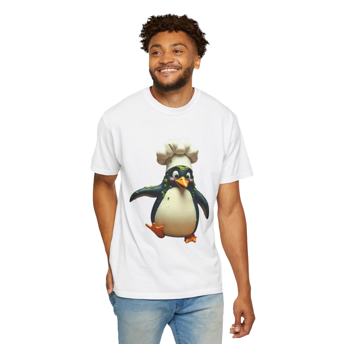 Chef Penguin Garment-Dyed T-Shirt - Cute Cooking Tee for Food Lovers