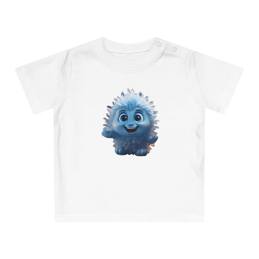 Adorable Blue Character Baby T-Shirt - Cute & Comfy Wear for Little Ones