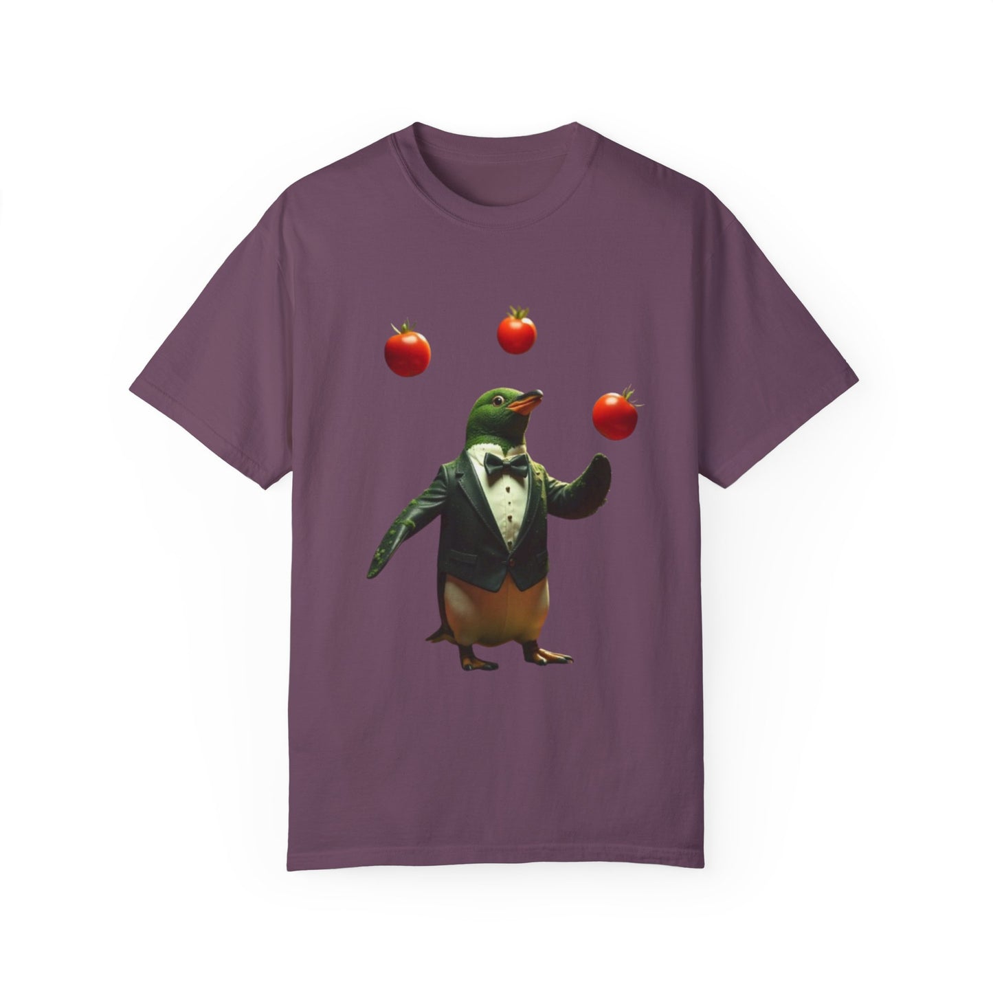 Funny Penguin Juggling Tomatoes T-Shirt