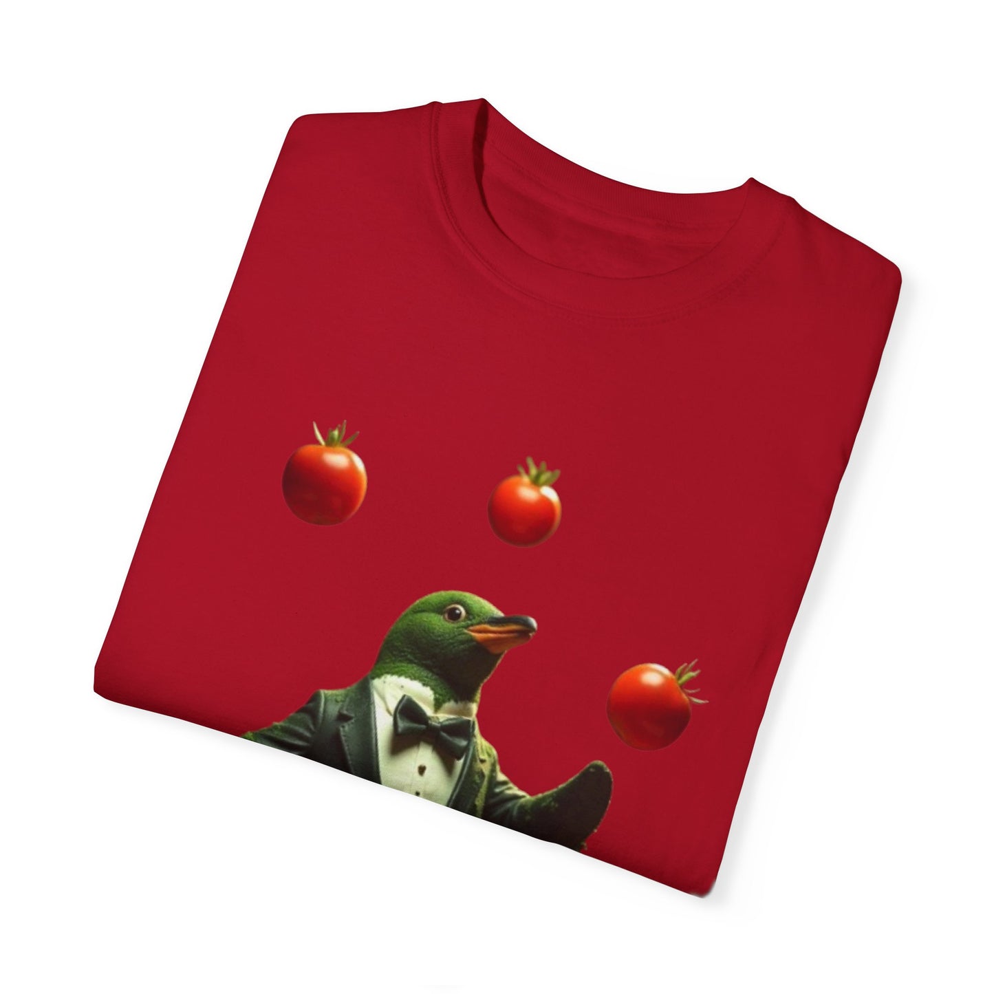 Funny Penguin Juggling Tomatoes T-Shirt