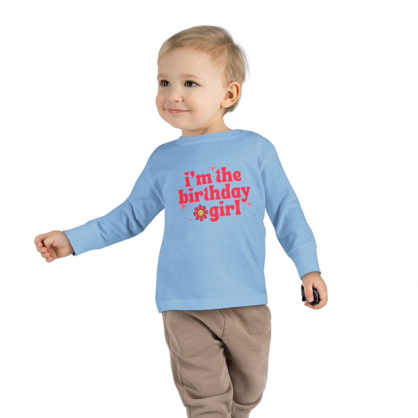 Toddler Long Sleeve Tee - "I'm the Birthday Girl" T-Shirt for Celebrations