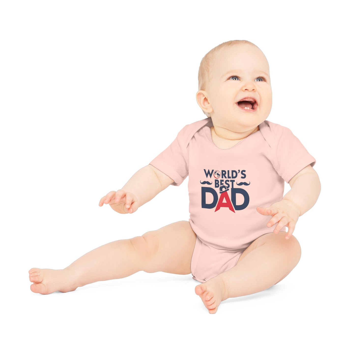 World's Best Dad Organic Baby Bodysuit - Perfect Gift for Father's Day