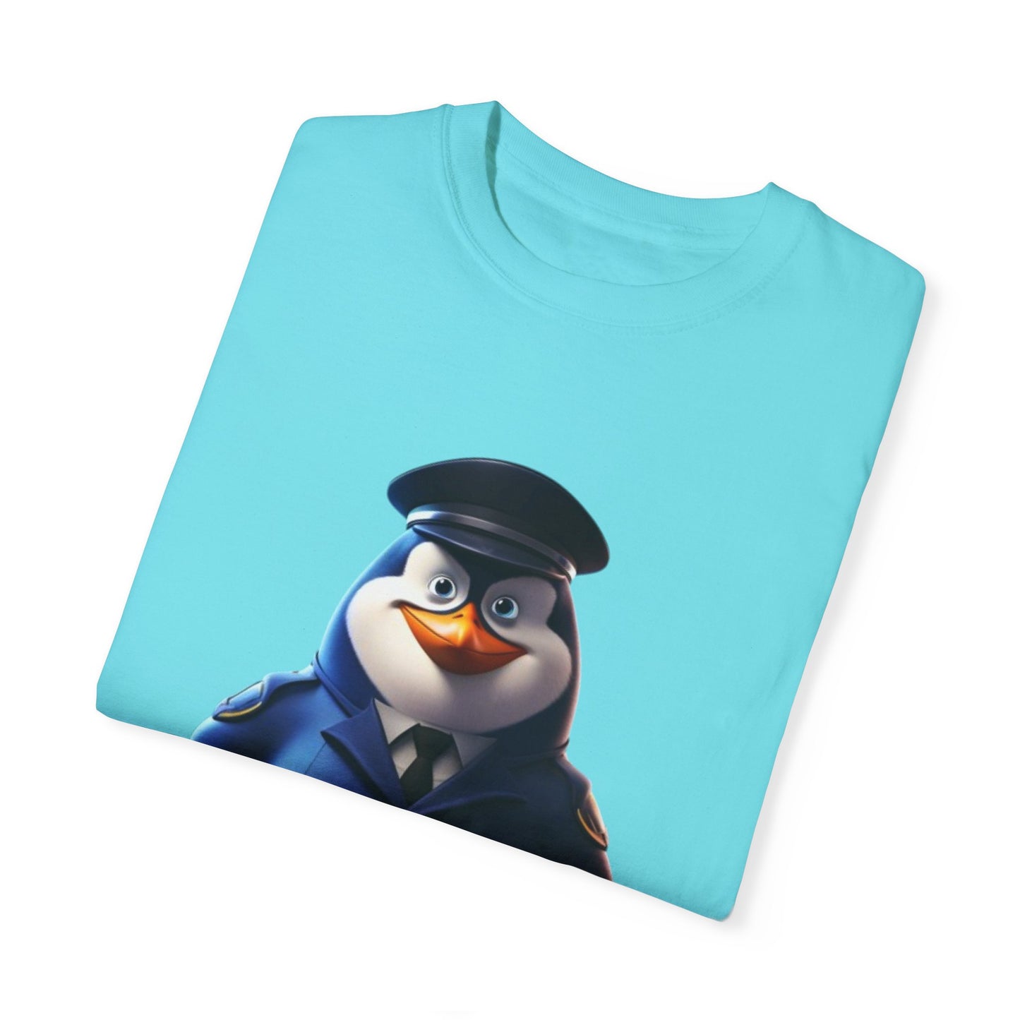 Funny Police Penguin Garment-Dyed T-shirt