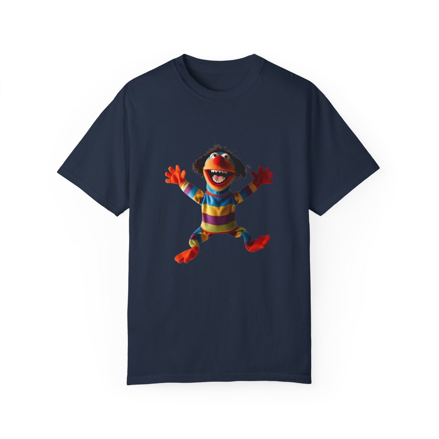 Playful Garment-Dyed T-Shirt - Retro Animal Character Design