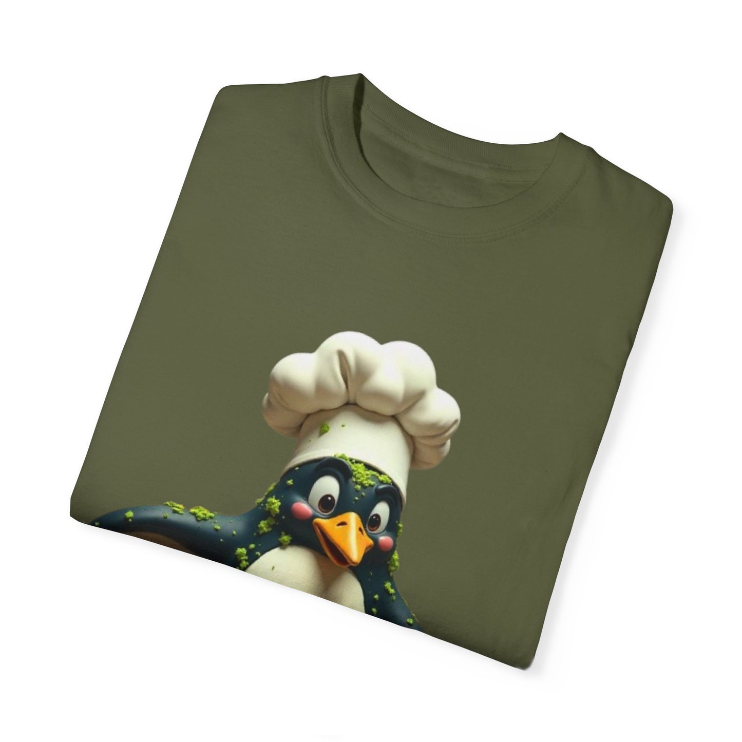 Chef Penguin Garment-Dyed T-Shirt - Cute Cooking Tee for Food Lovers