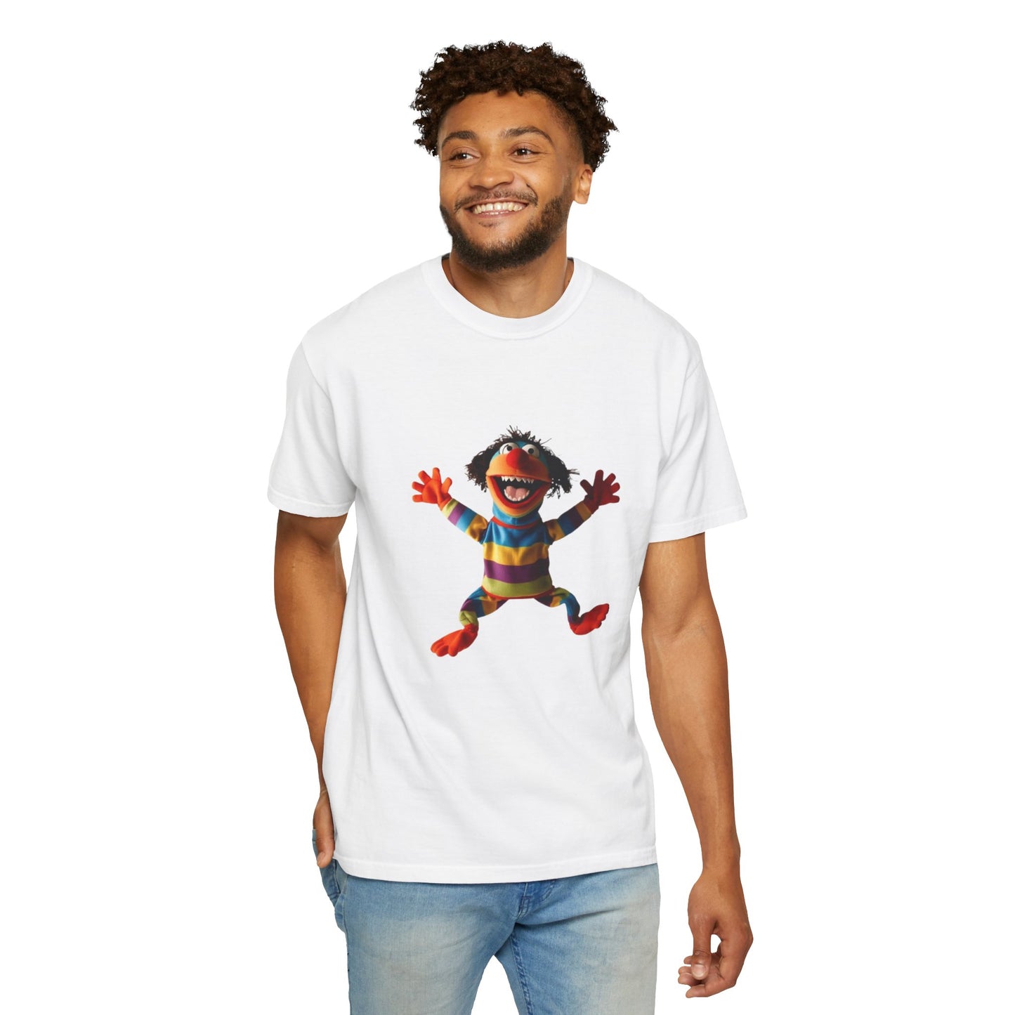 Playful Garment-Dyed T-Shirt - Retro Animal Character Design