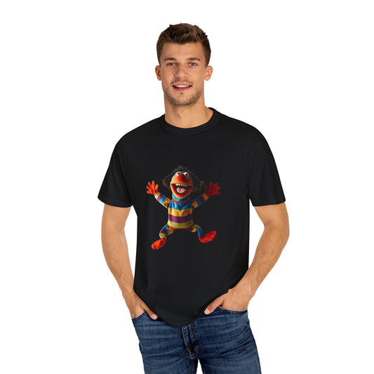 Playful Garment-Dyed T-Shirt - Retro Animal Character Design