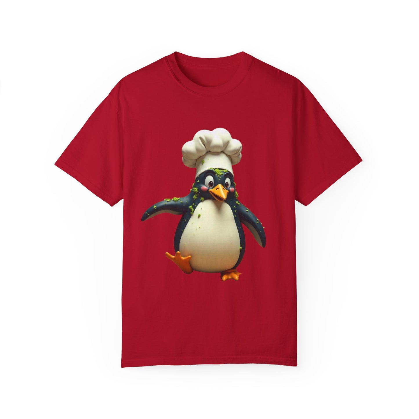 Chef Penguin Garment-Dyed T-Shirt - Cute Cooking Tee for Food Lovers