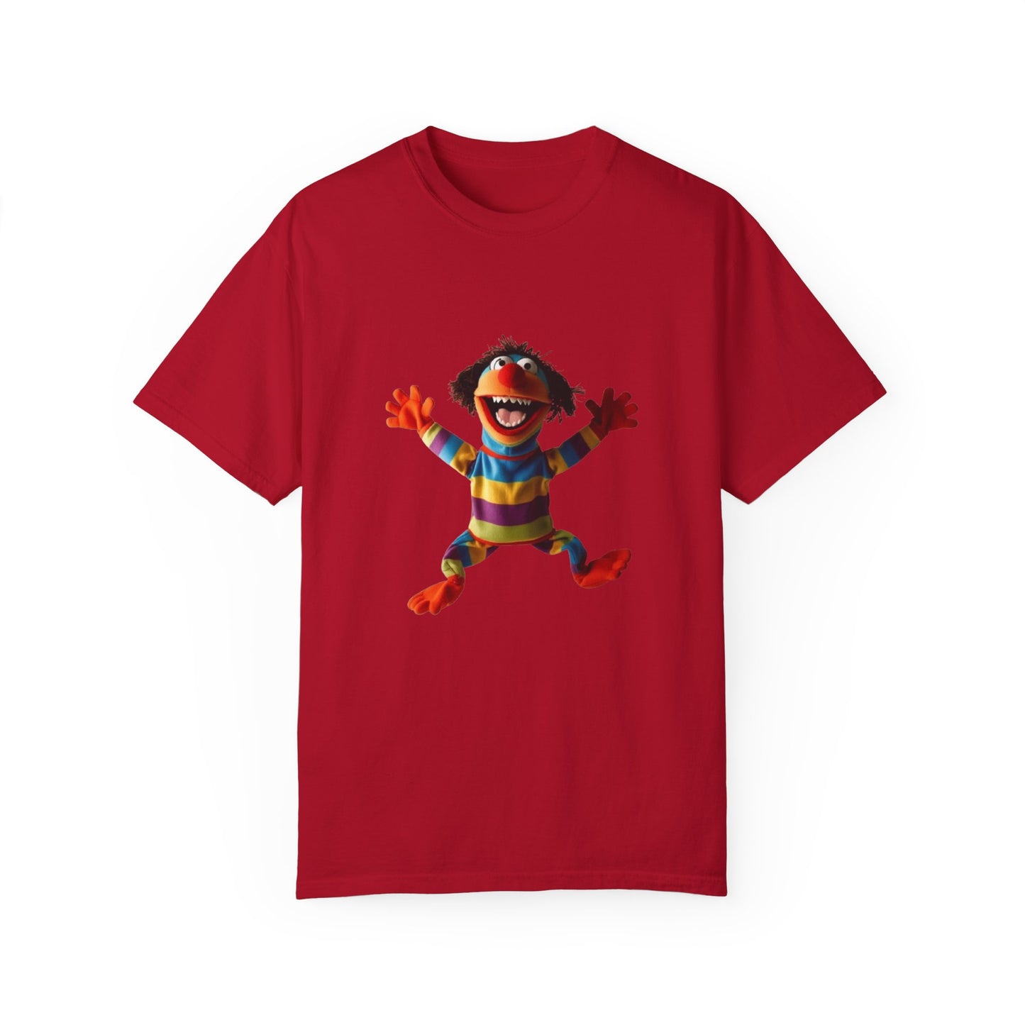 Playful Garment-Dyed T-Shirt - Retro Animal Character Design