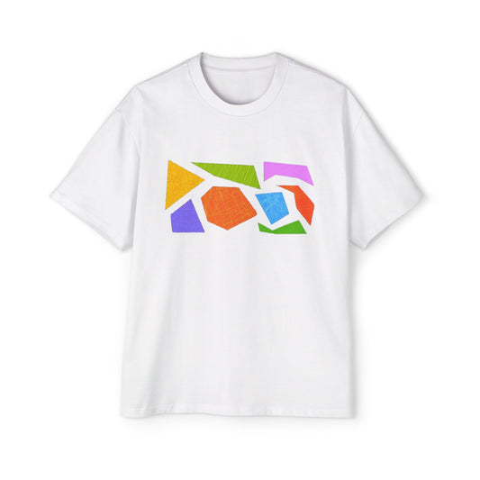 Colorful Abstract Oversized Tee for Men - Modern Art Style