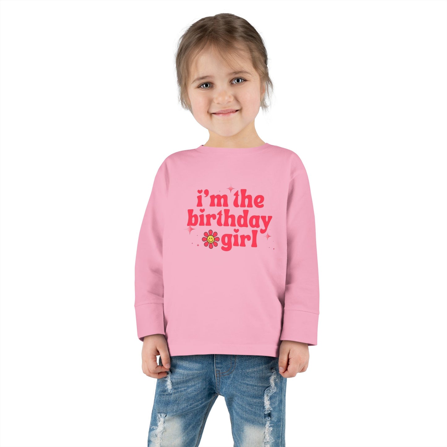 Toddler Long Sleeve Tee - "I'm the Birthday Girl" T-Shirt for Celebrations