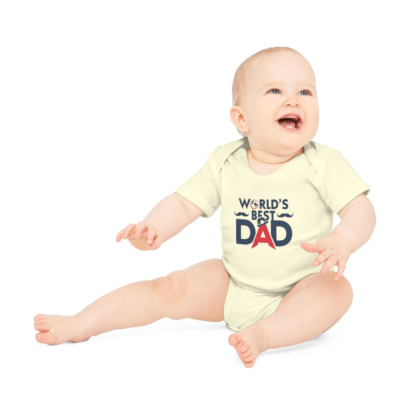 World's Best Dad Organic Baby Bodysuit - Perfect Gift for Father's Day