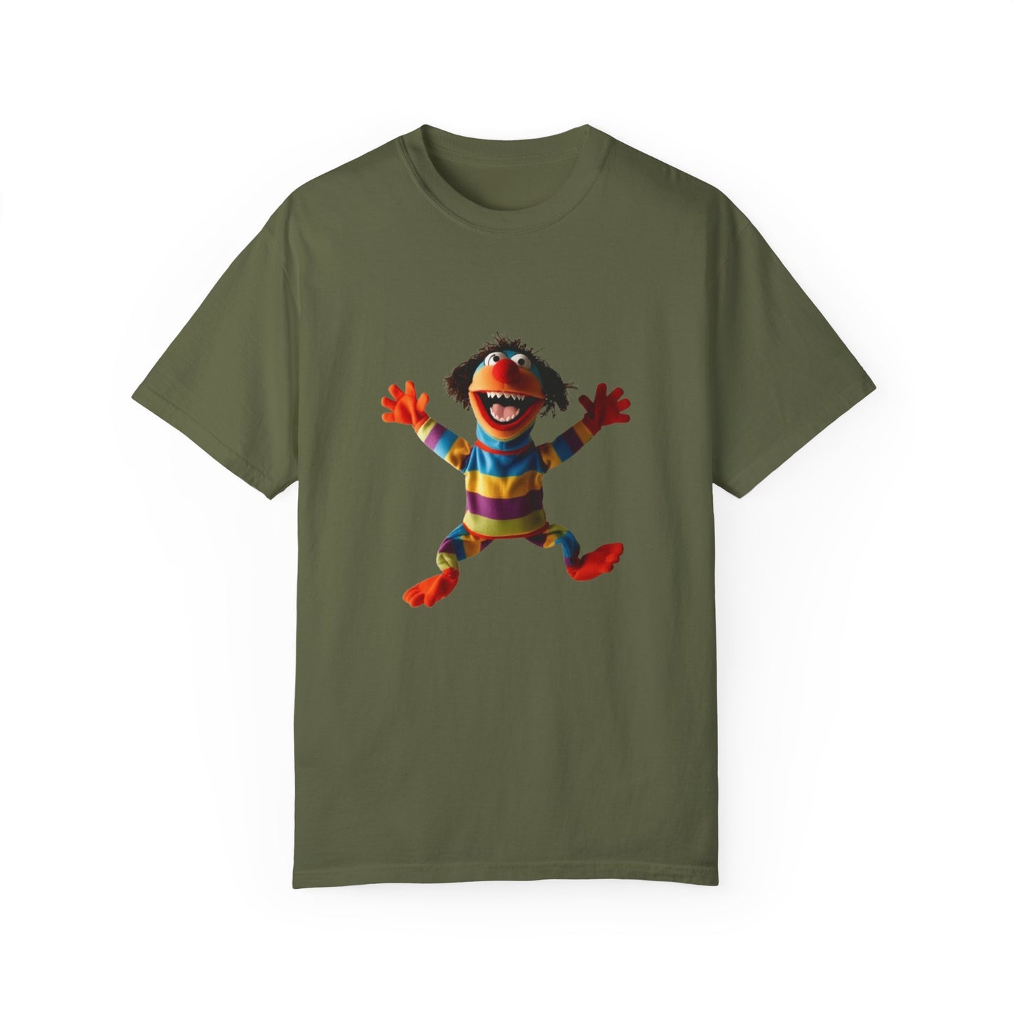 Playful Garment-Dyed T-Shirt - Retro Animal Character Design