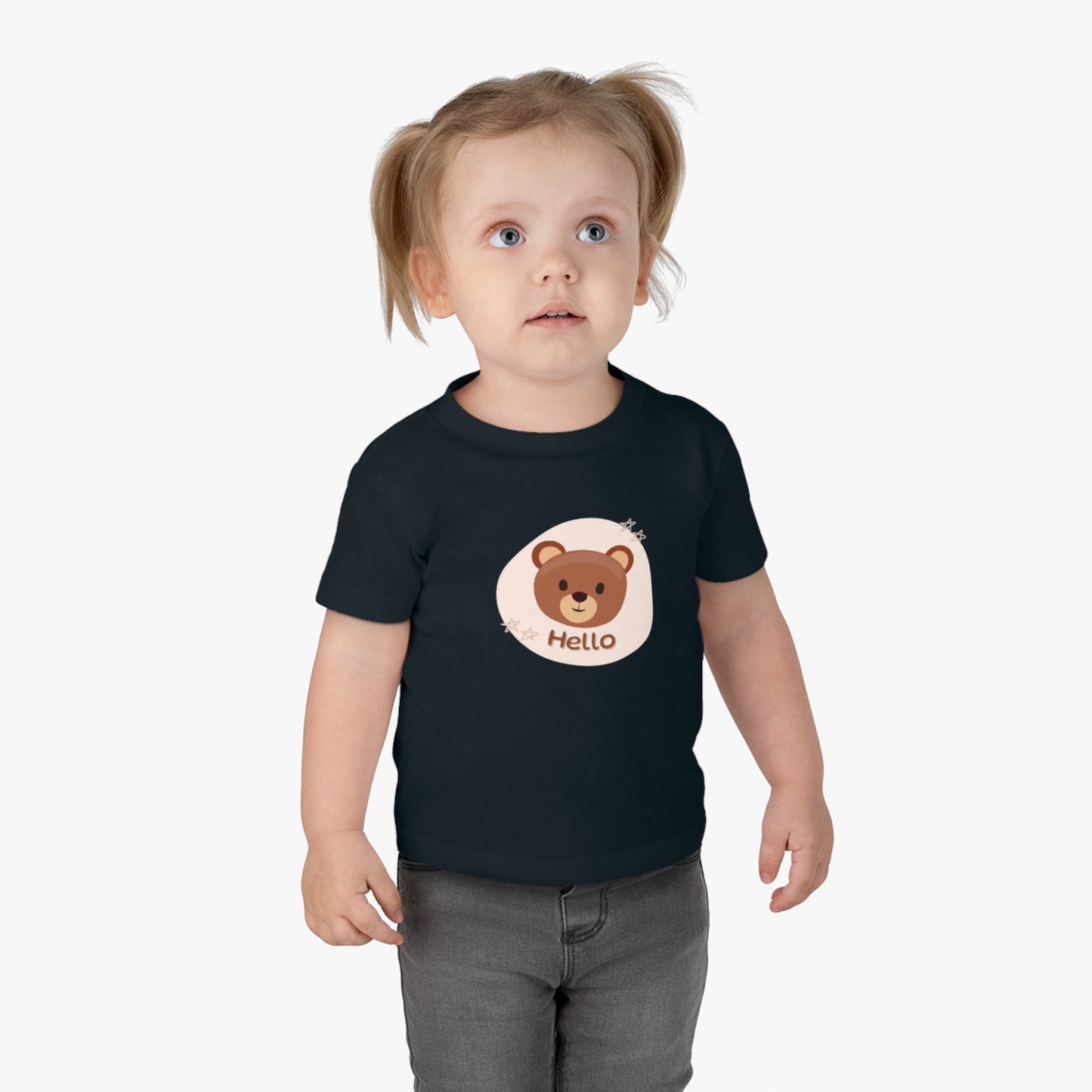 Cute Teddy Bear Infant Tee - 'Hello' Design
