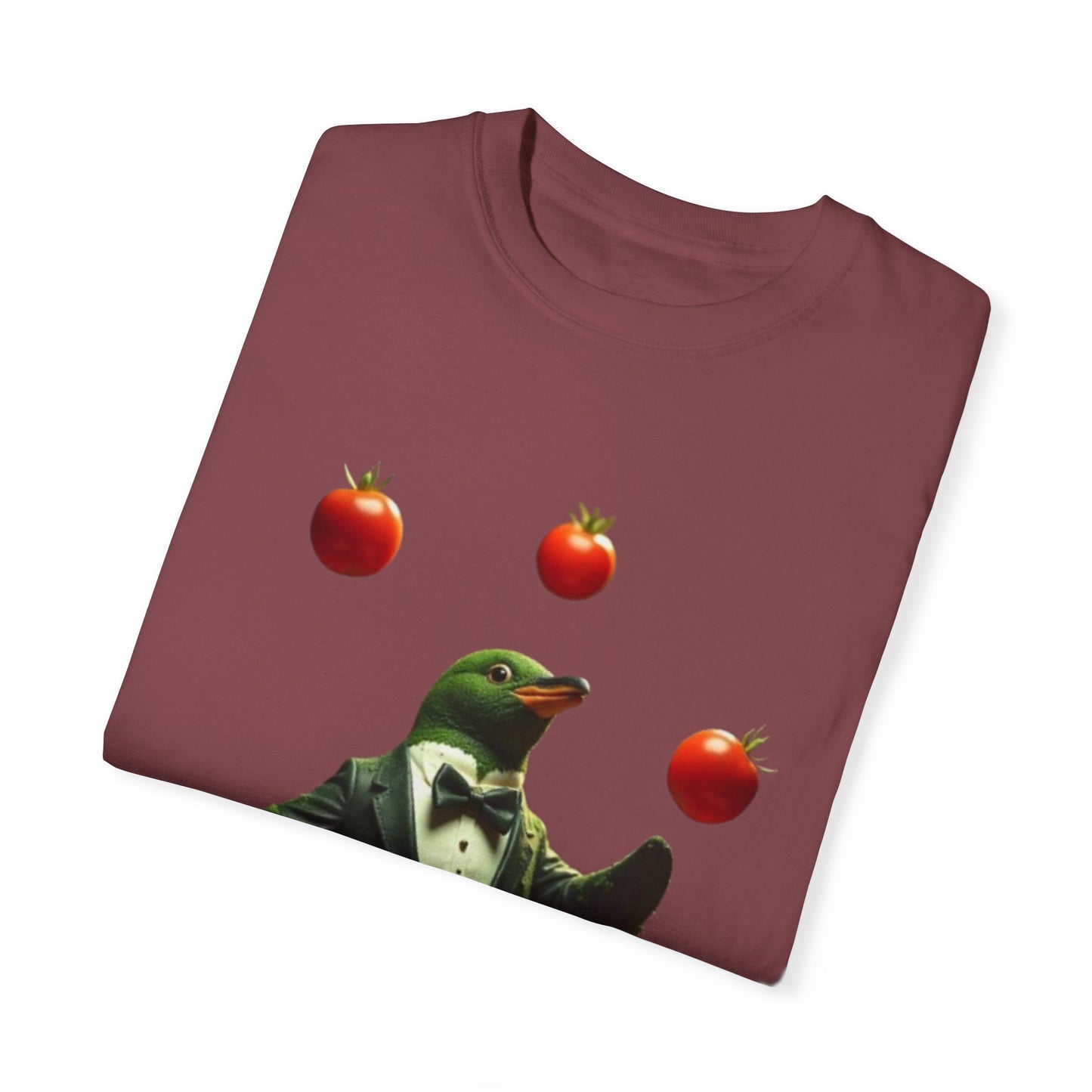 Funny Penguin Juggling Tomatoes T-Shirt