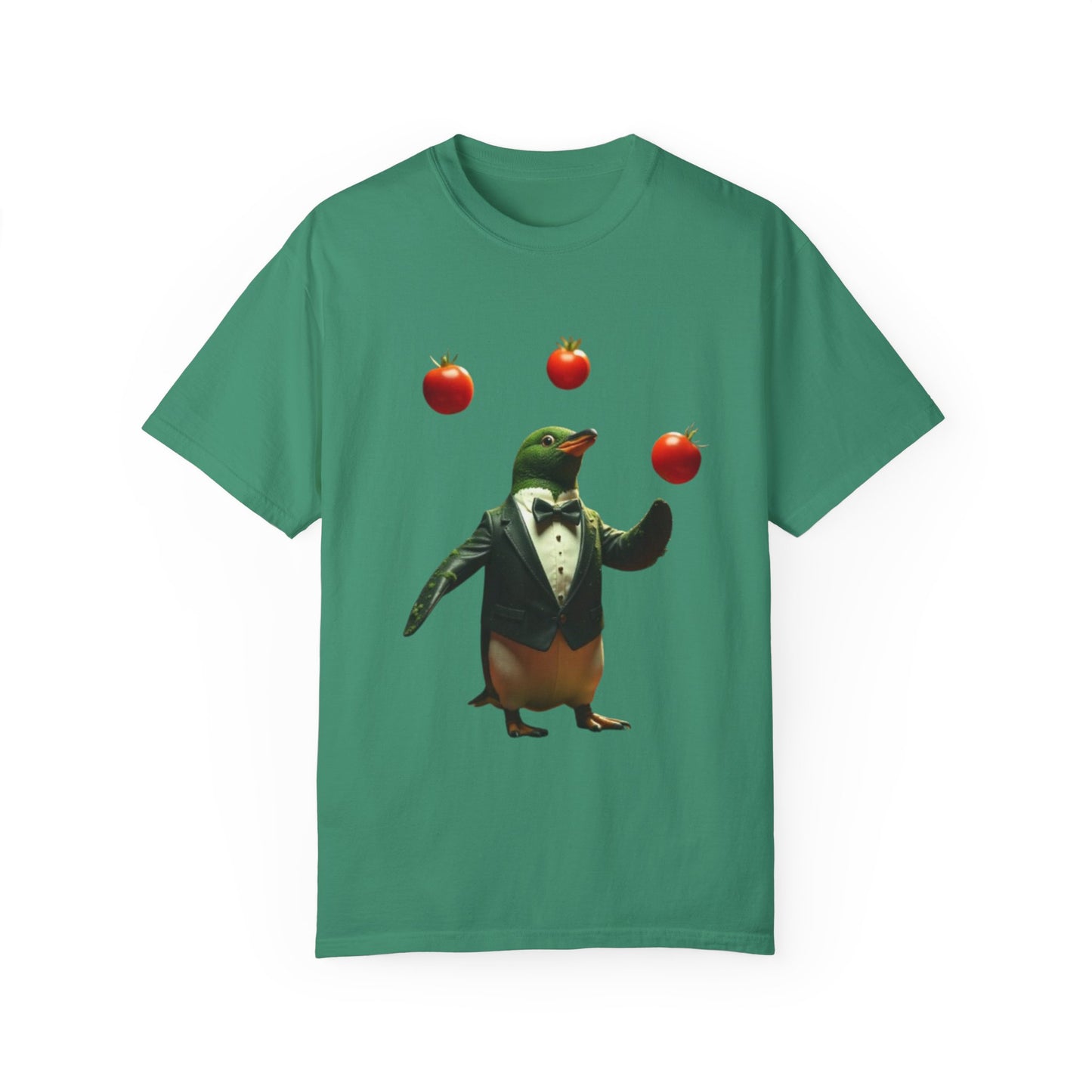 Funny Penguin Juggling Tomatoes T-Shirt