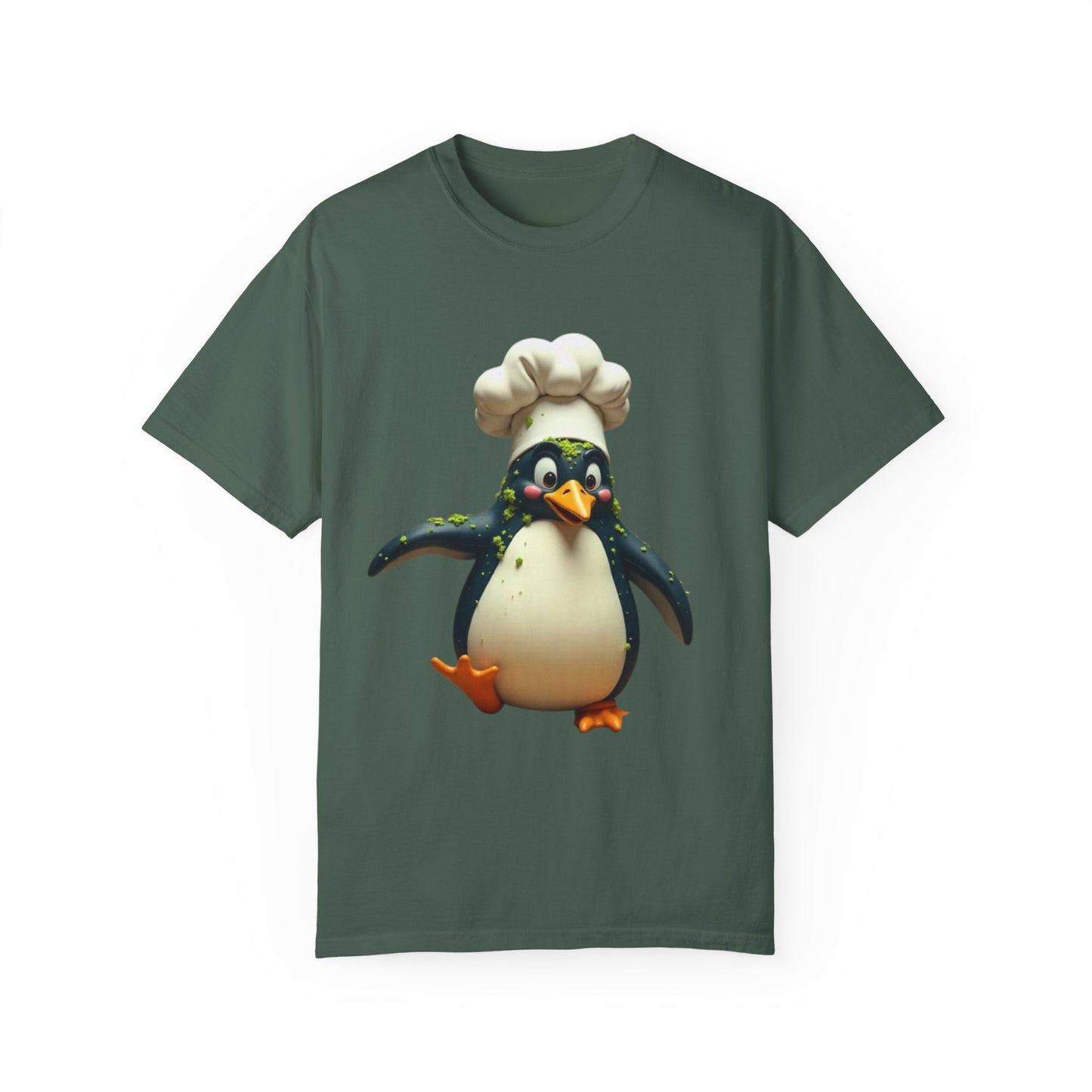 Chef Penguin Garment-Dyed T-Shirt - Cute Cooking Tee for Food Lovers