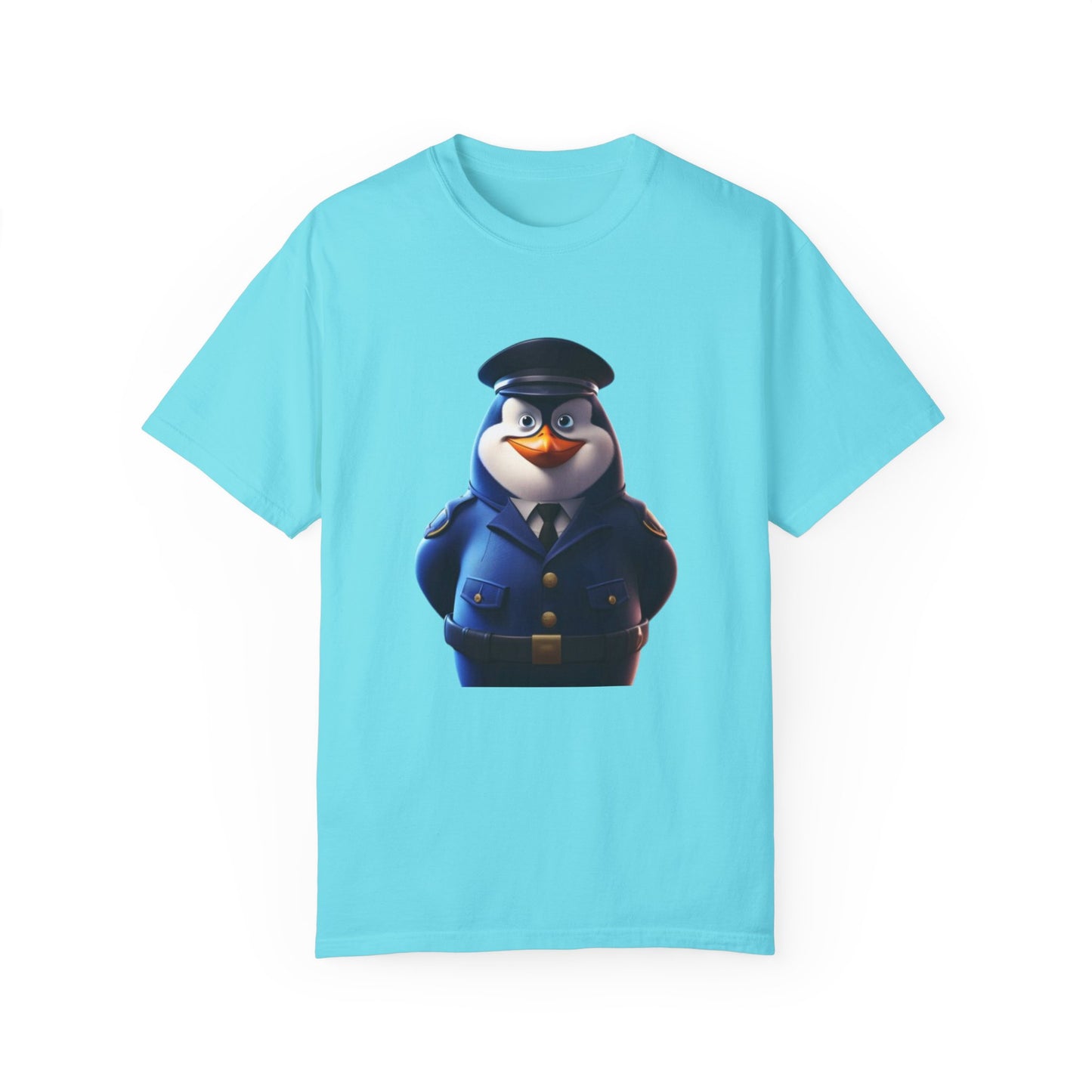 Funny Police Penguin Garment-Dyed T-shirt