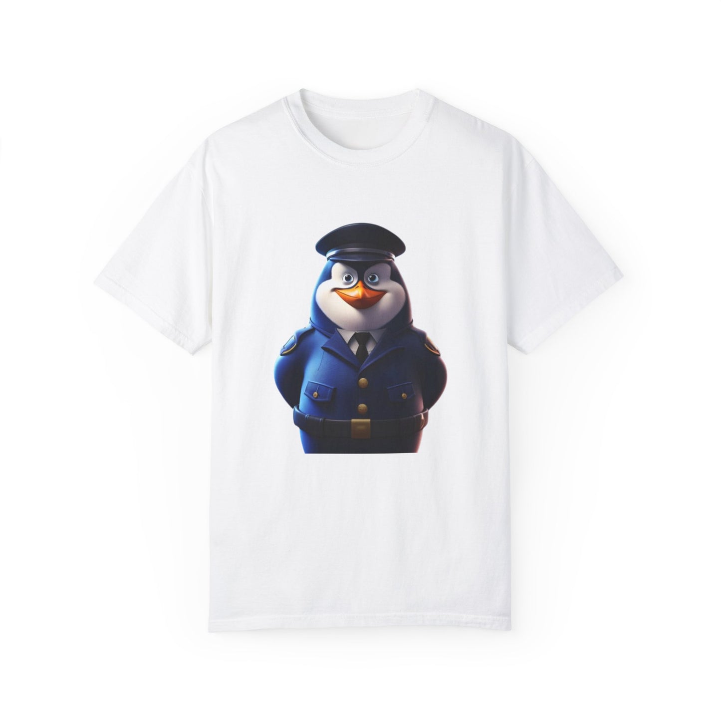 Funny Police Penguin Garment-Dyed T-shirt