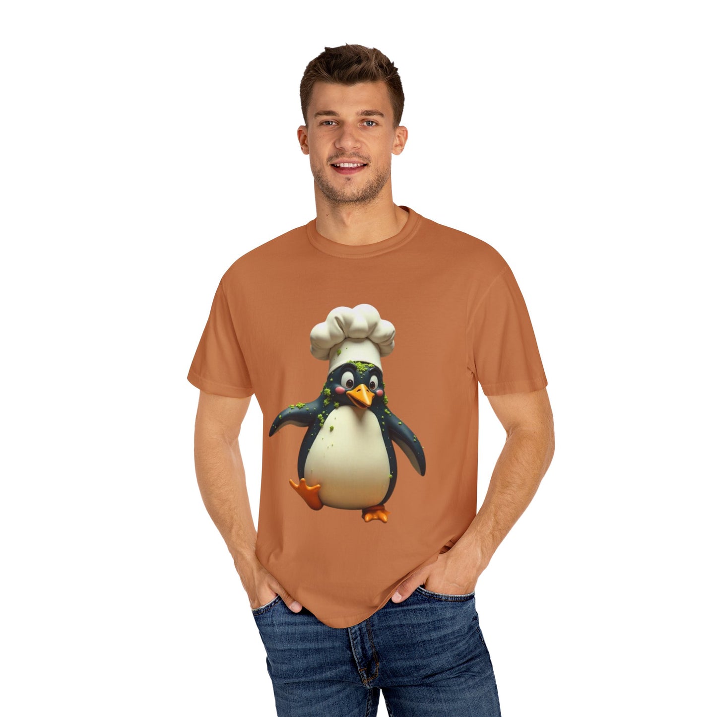 Chef Penguin Garment-Dyed T-Shirt - Cute Cooking Tee for Food Lovers