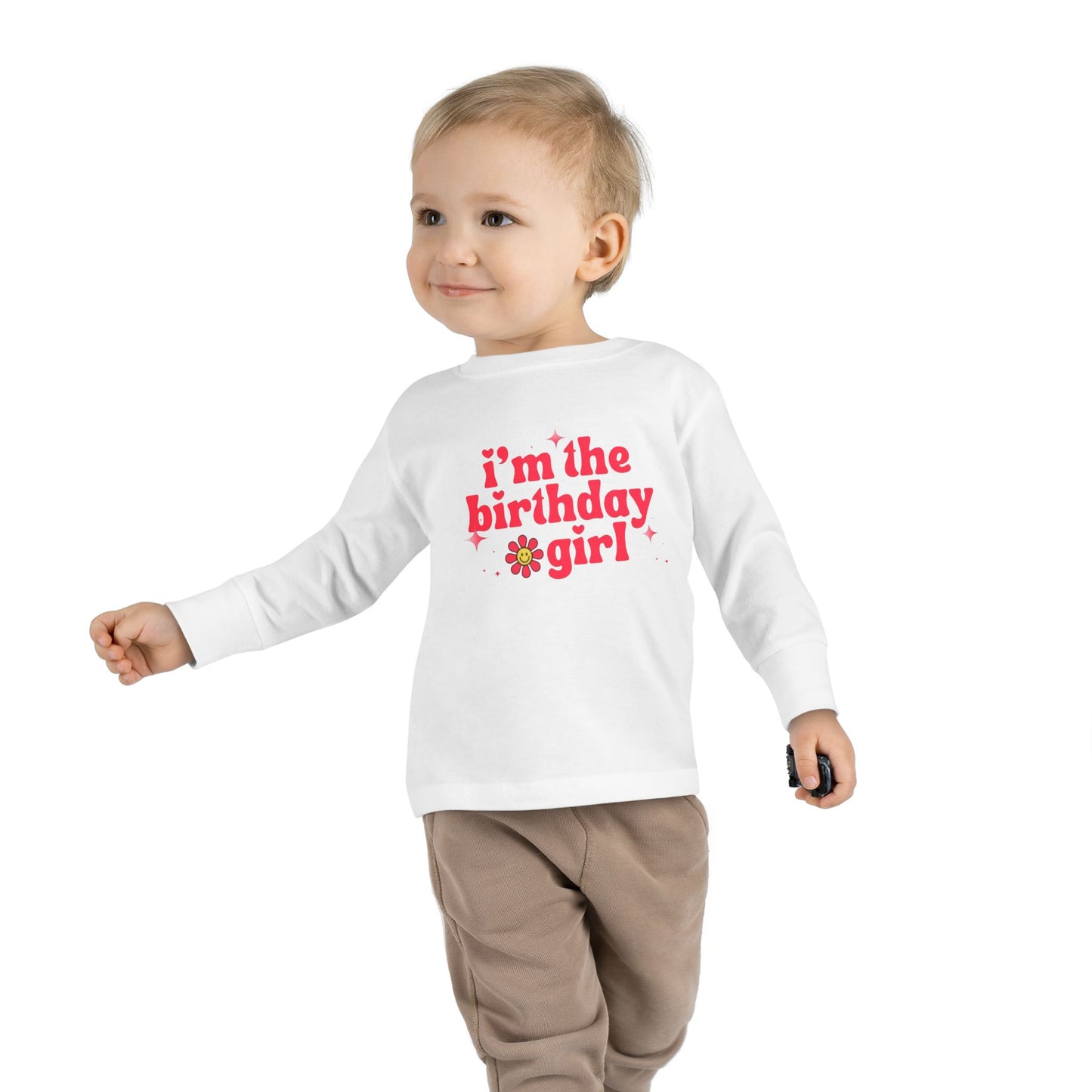 Toddler Long Sleeve Tee - "I'm the Birthday Girl" T-Shirt for Celebrations