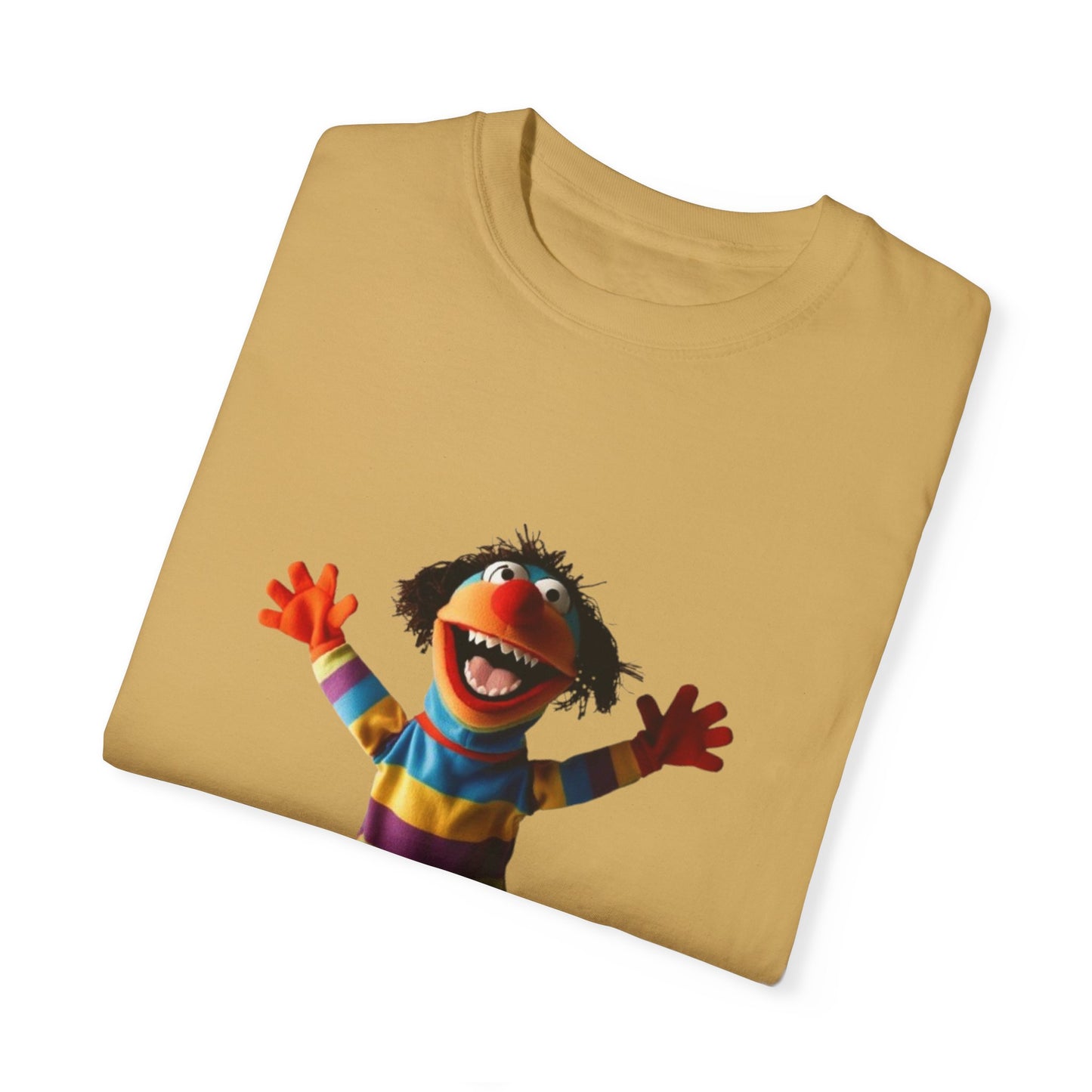 Playful Garment-Dyed T-Shirt - Retro Animal Character Design