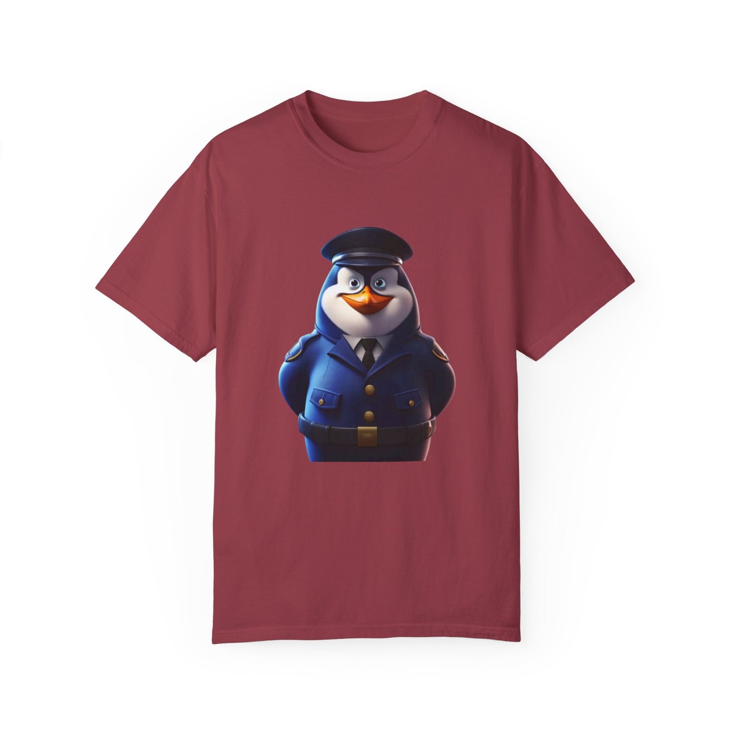 Funny Police Penguin Garment-Dyed T-shirt