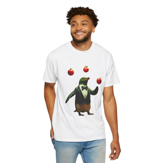 Funny Penguin Juggling Tomatoes T-Shirt