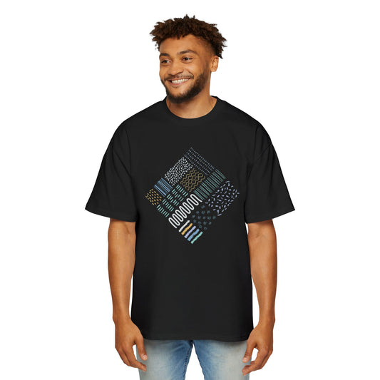 Artistic Men's Oversized Tee - Casual Graphic Top for Relaxed Style
