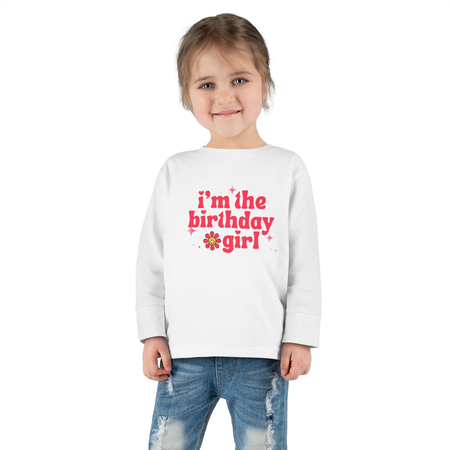 Toddler Long Sleeve Tee - "I'm the Birthday Girl" T-Shirt for Celebrations