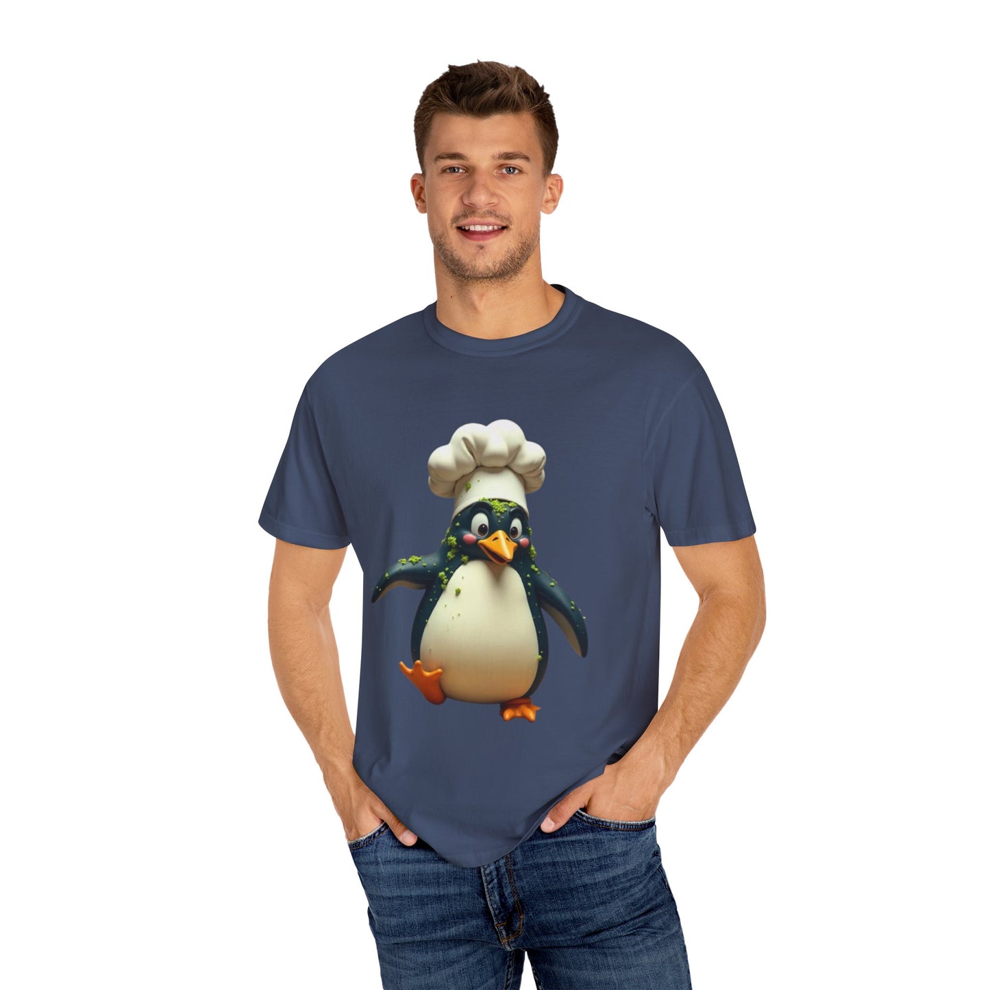Chef Penguin Garment-Dyed T-Shirt - Cute Cooking Tee for Food Lovers