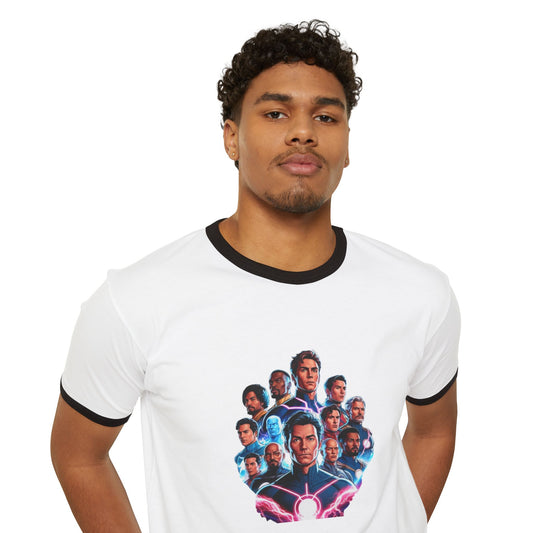Avengers Fan Cotton Ringer T-Shirt with Iconic Heroes Design