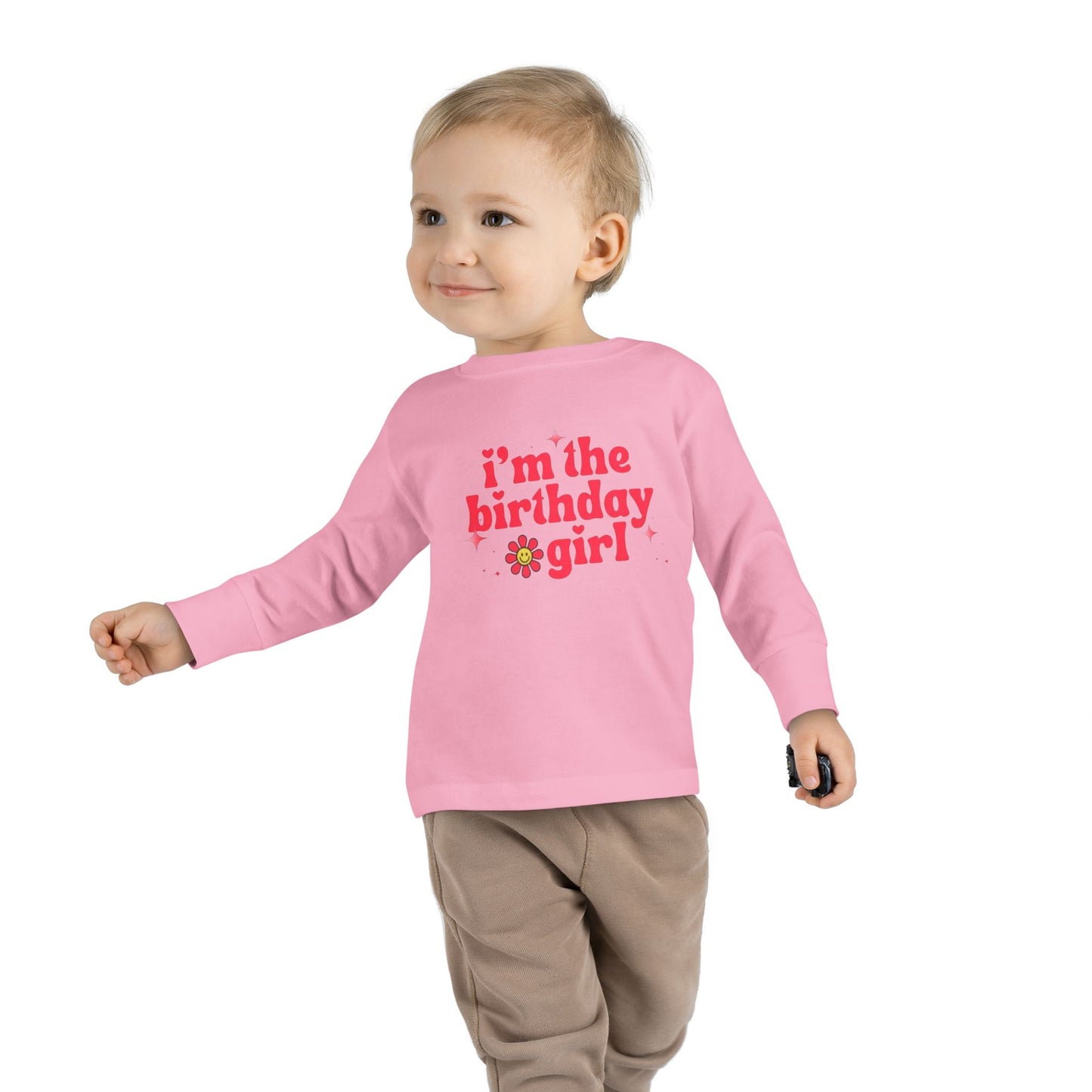 Toddler Long Sleeve Tee - "I'm the Birthday Girl" T-Shirt for Celebrations