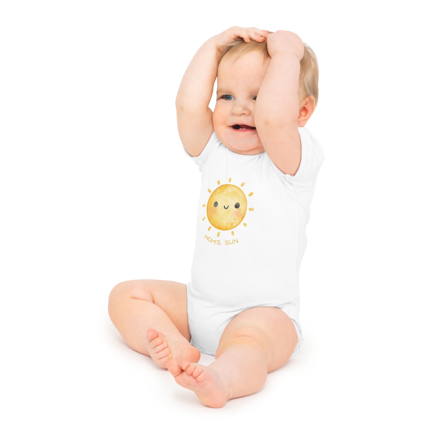 Cute Baby Bodysuit - "Mom's Sun" Short Sleeve for Newborns