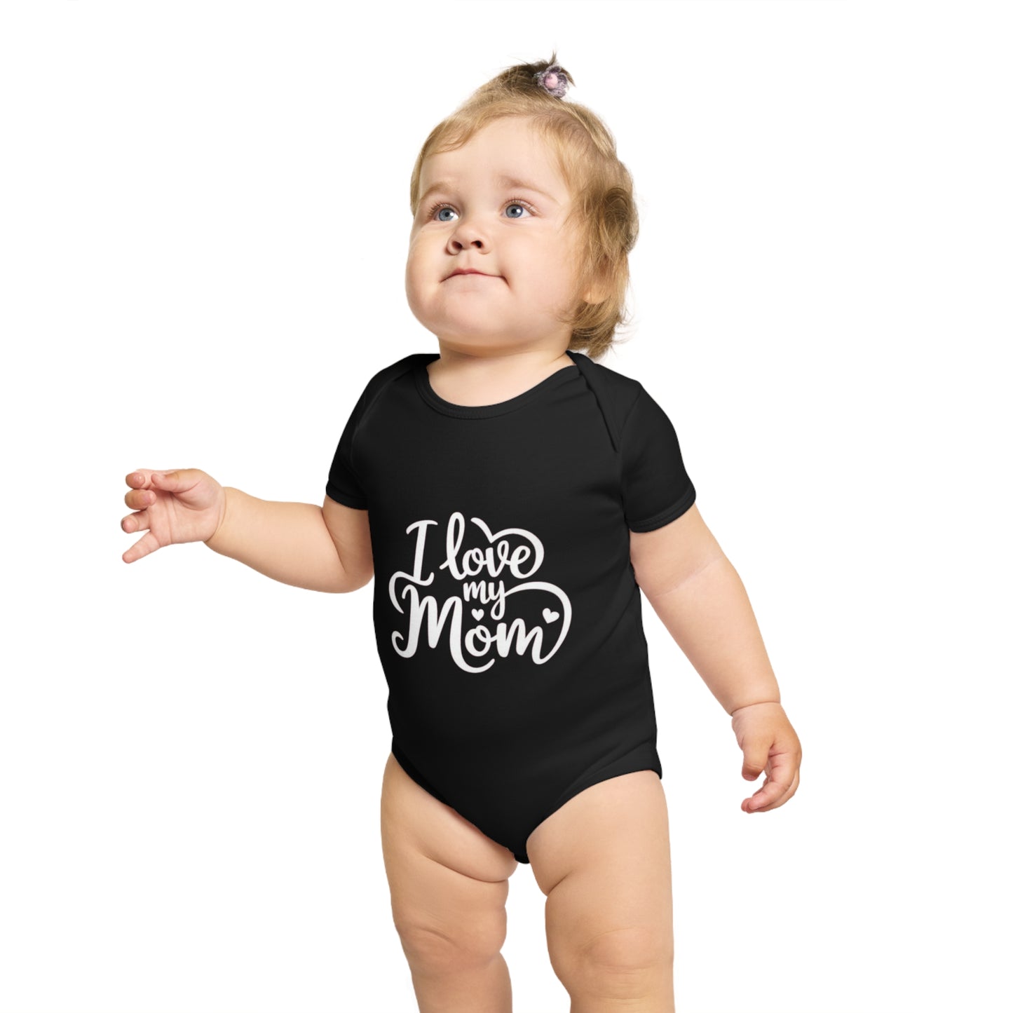 I Love My Mom Short Sleeve Baby Bodysuit - Perfect Gift for New Moms
