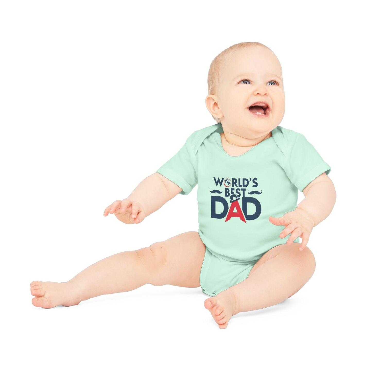 World's Best Dad Organic Baby Bodysuit - Perfect Gift for Father's Day
