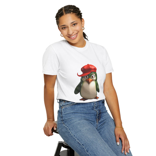 Fun Penguin Graphic Garment-Dyed T-Shirt