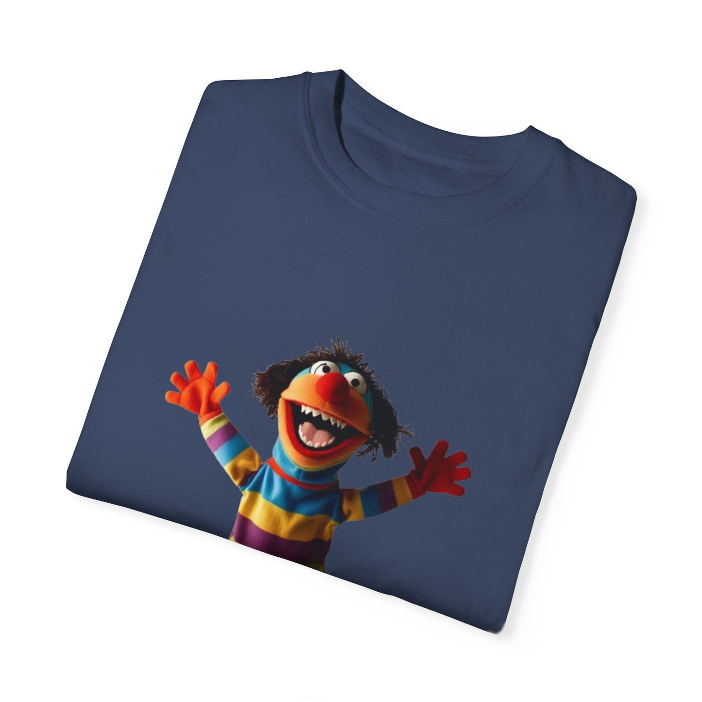 Playful Garment-Dyed T-Shirt - Retro Animal Character Design