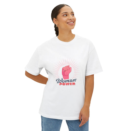 Women Oversized Tee - Woman Power Design