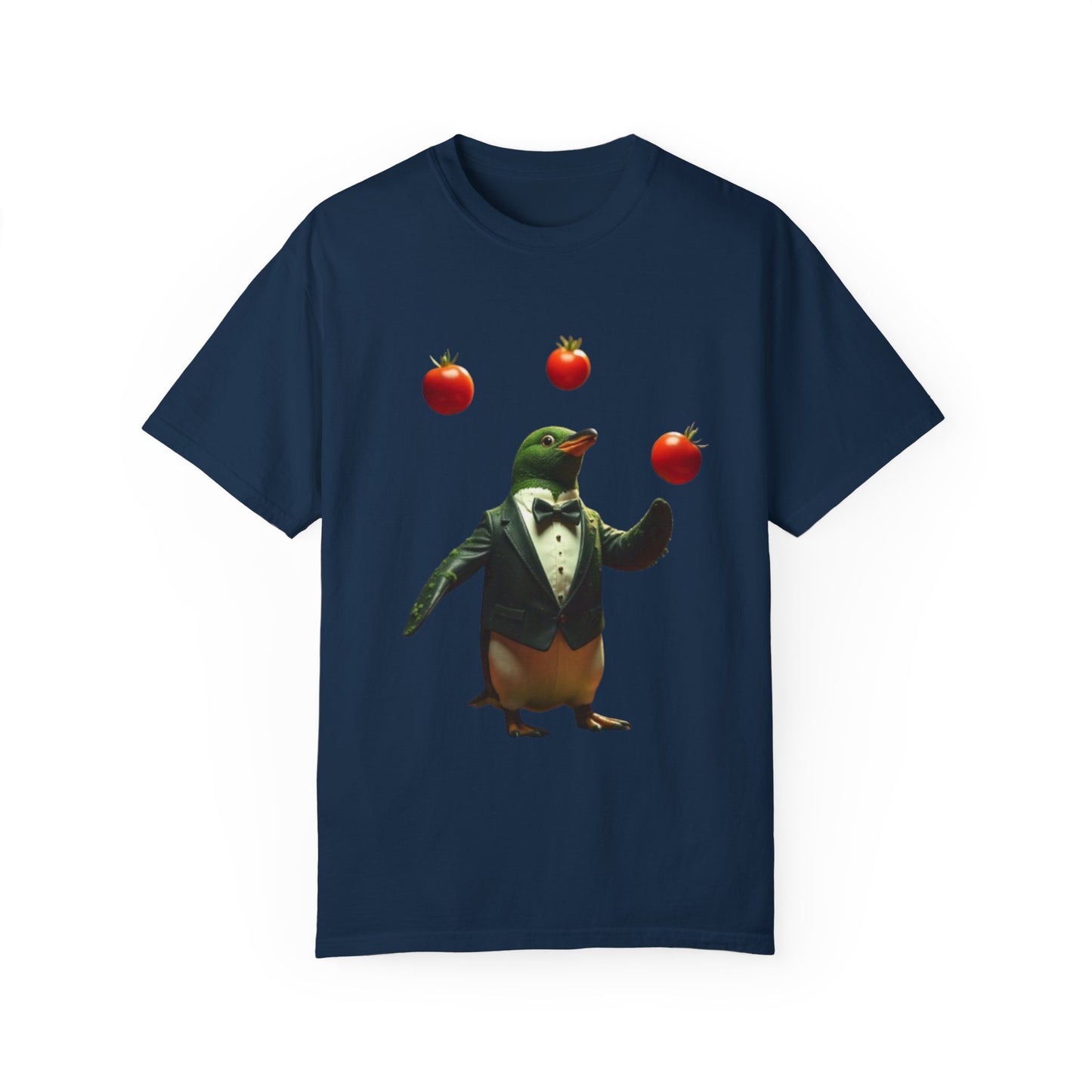 Funny Penguin Juggling Tomatoes T-Shirt
