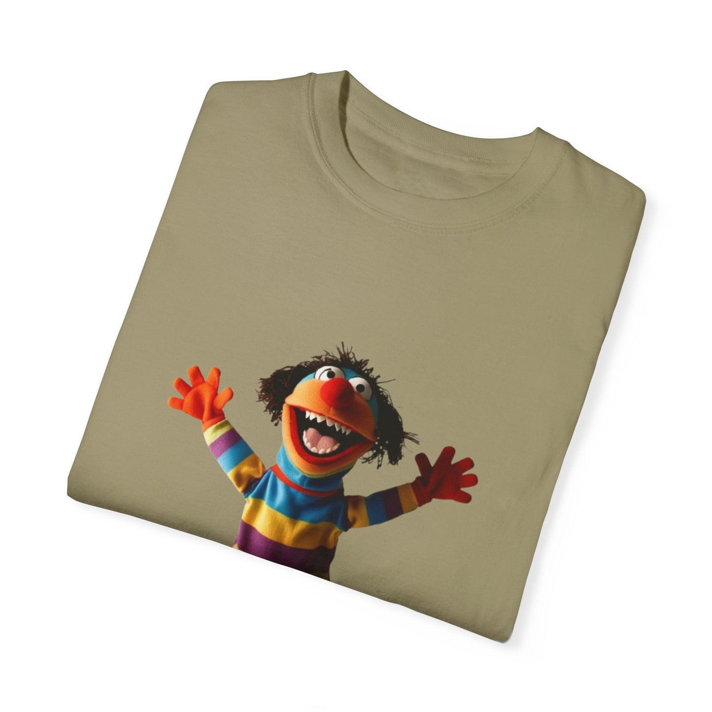 Playful Garment-Dyed T-Shirt - Retro Animal Character Design