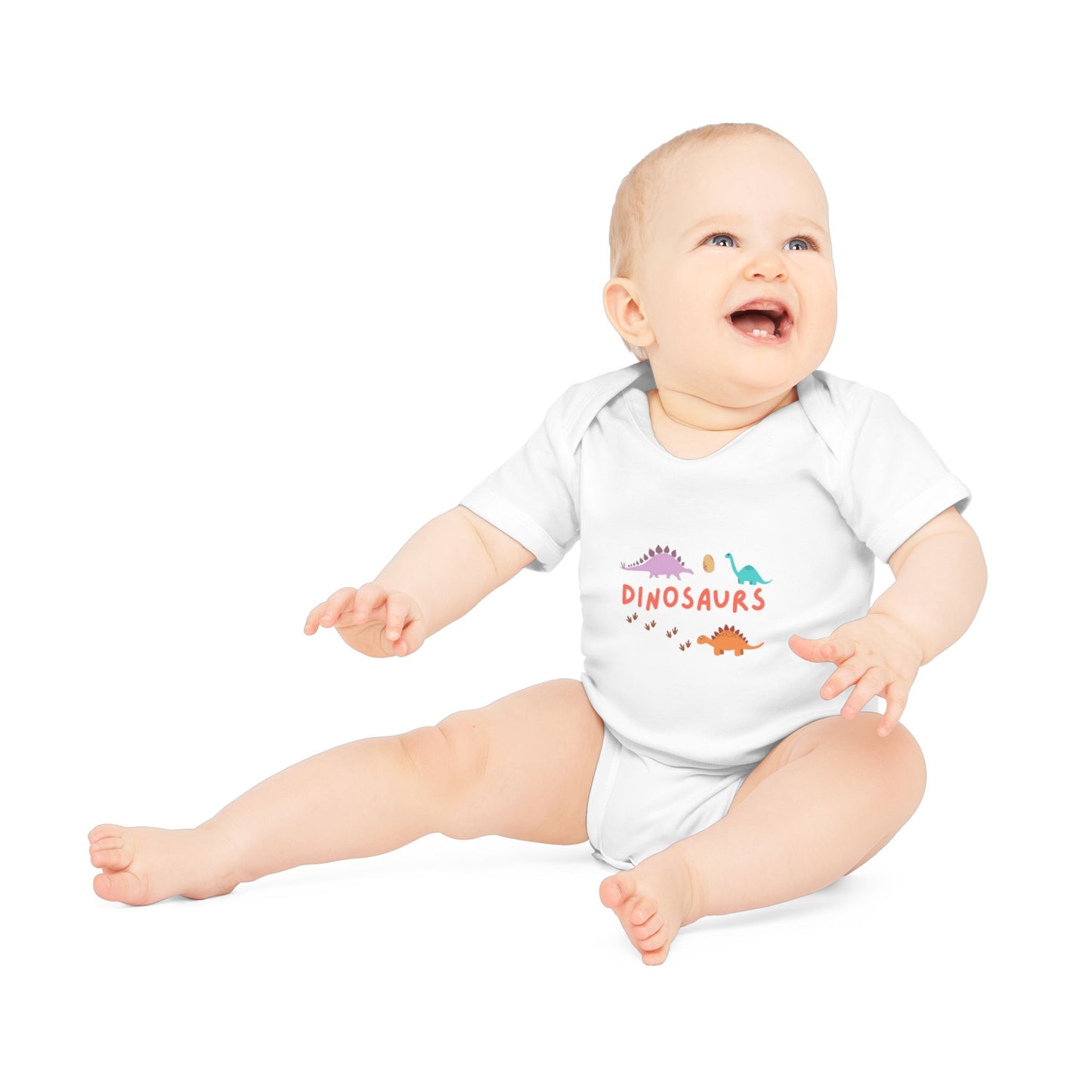 Cute Dinosaur Baby Bodysuit | Organic Cotton Short Sleeve Onesie