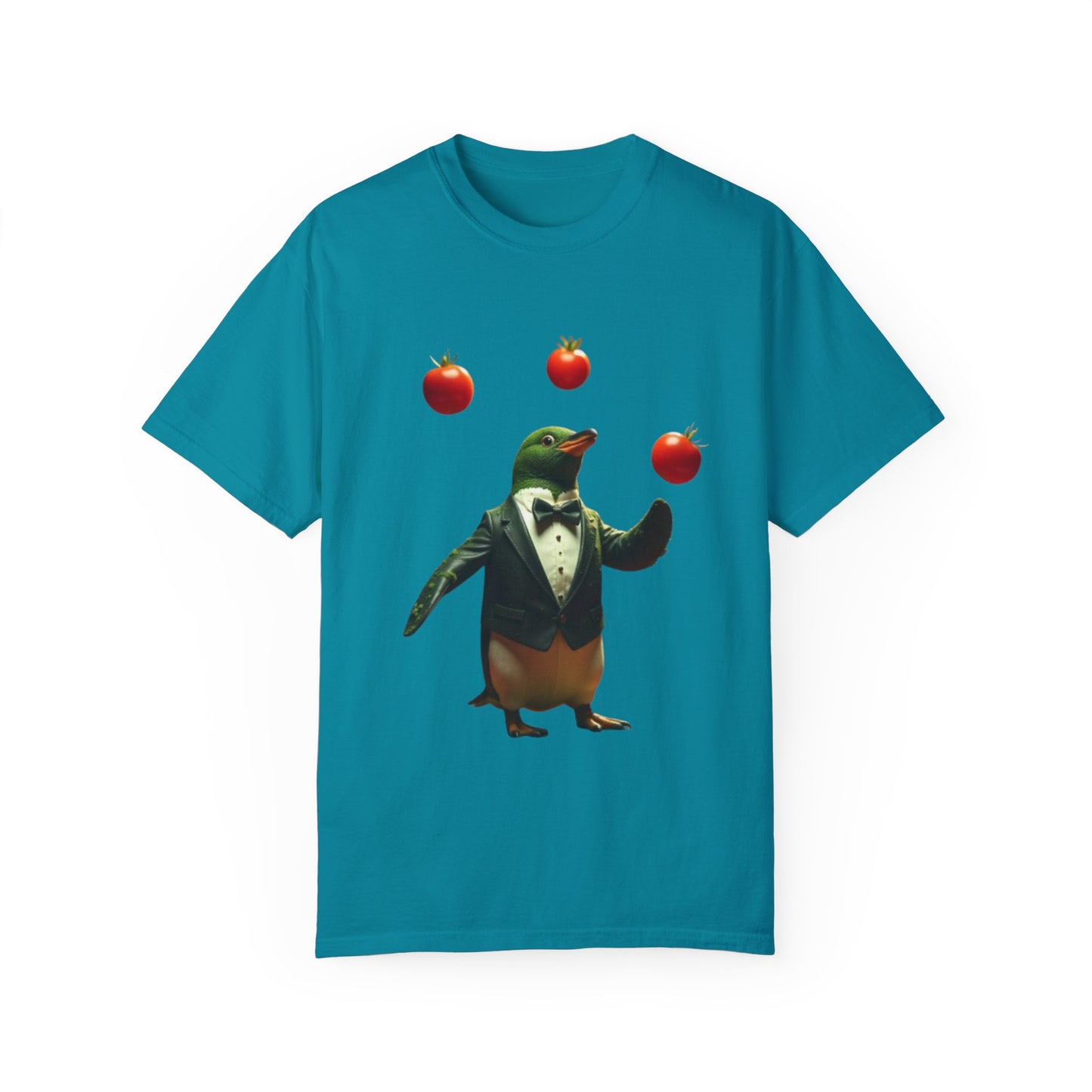 Funny Penguin Juggling Tomatoes T-Shirt