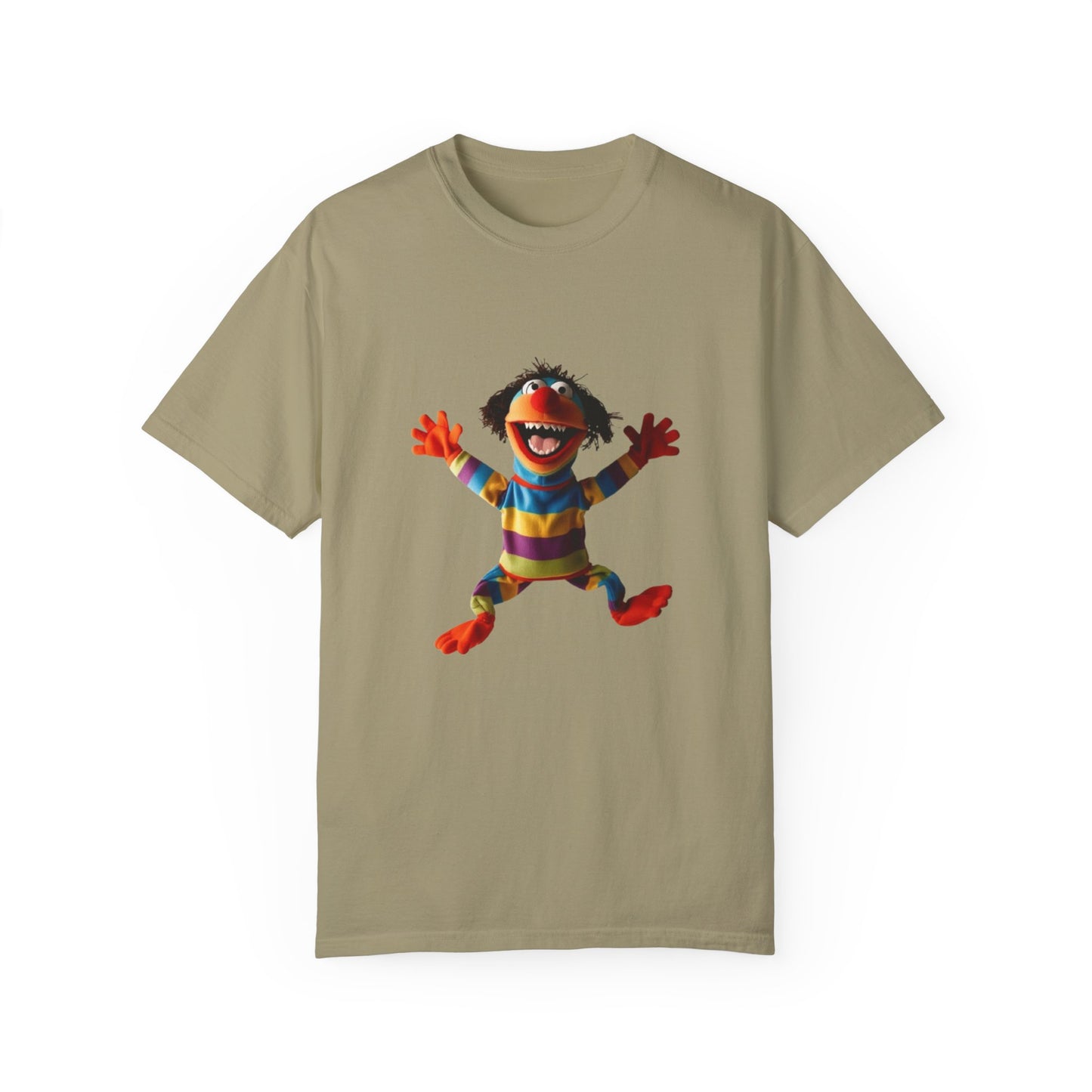 Playful Garment-Dyed T-Shirt - Retro Animal Character Design