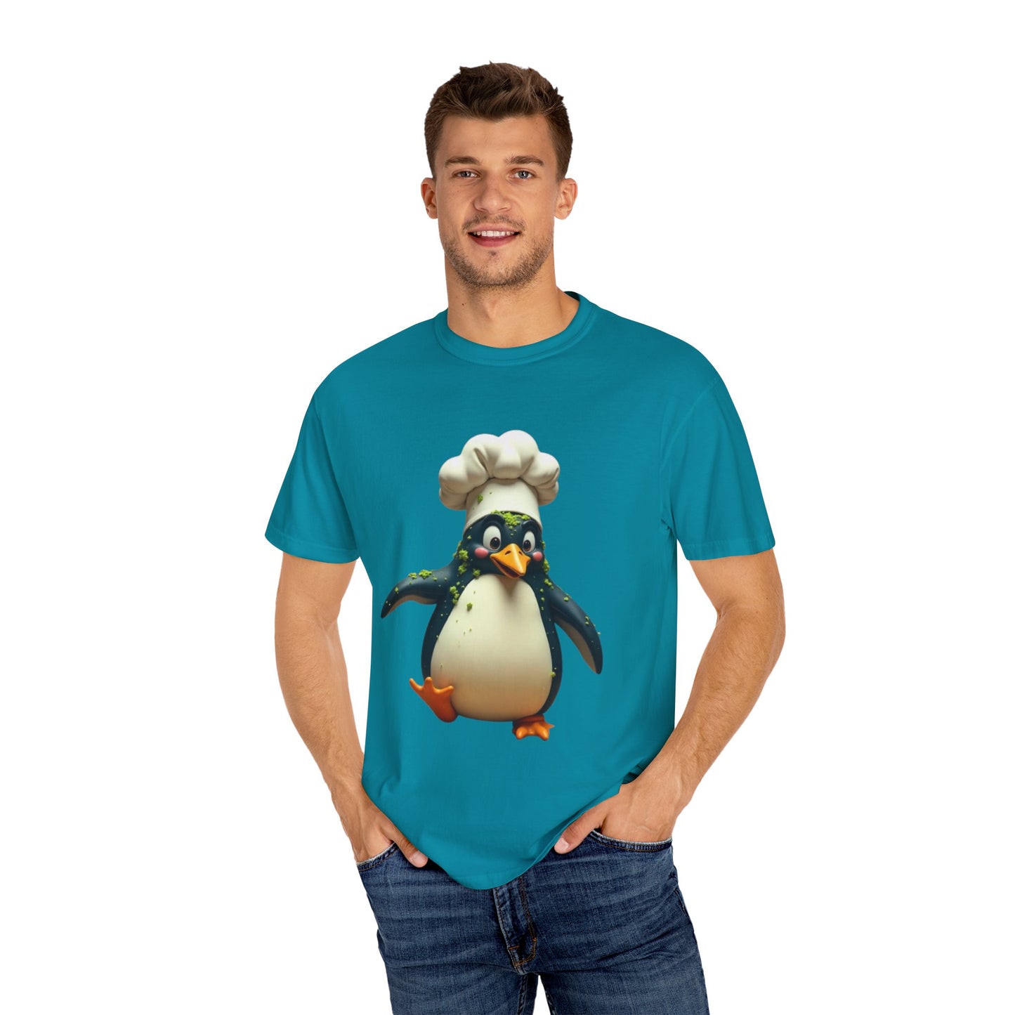 Chef Penguin Garment-Dyed T-Shirt - Cute Cooking Tee for Food Lovers