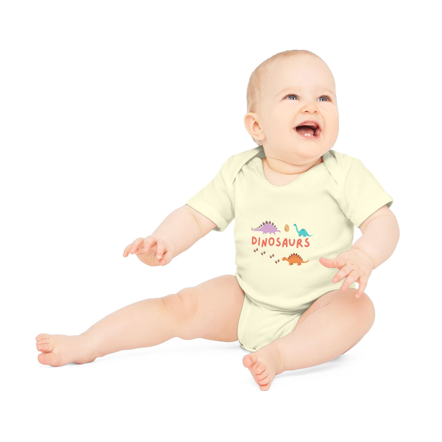 Cute Dinosaur Baby Bodysuit | Organic Cotton Short Sleeve Onesie